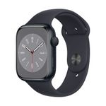 Apple Watch Series 8 (GPS) - 45 mm - Midnight Aluminium - intelligente Uhr mit Sportband - Flouroelastomer - Midnight - Bandgröße: regelmäßig - 32GB - Wi-Fi, Bluetooth - 38,8 g (MNP13FD/A)
