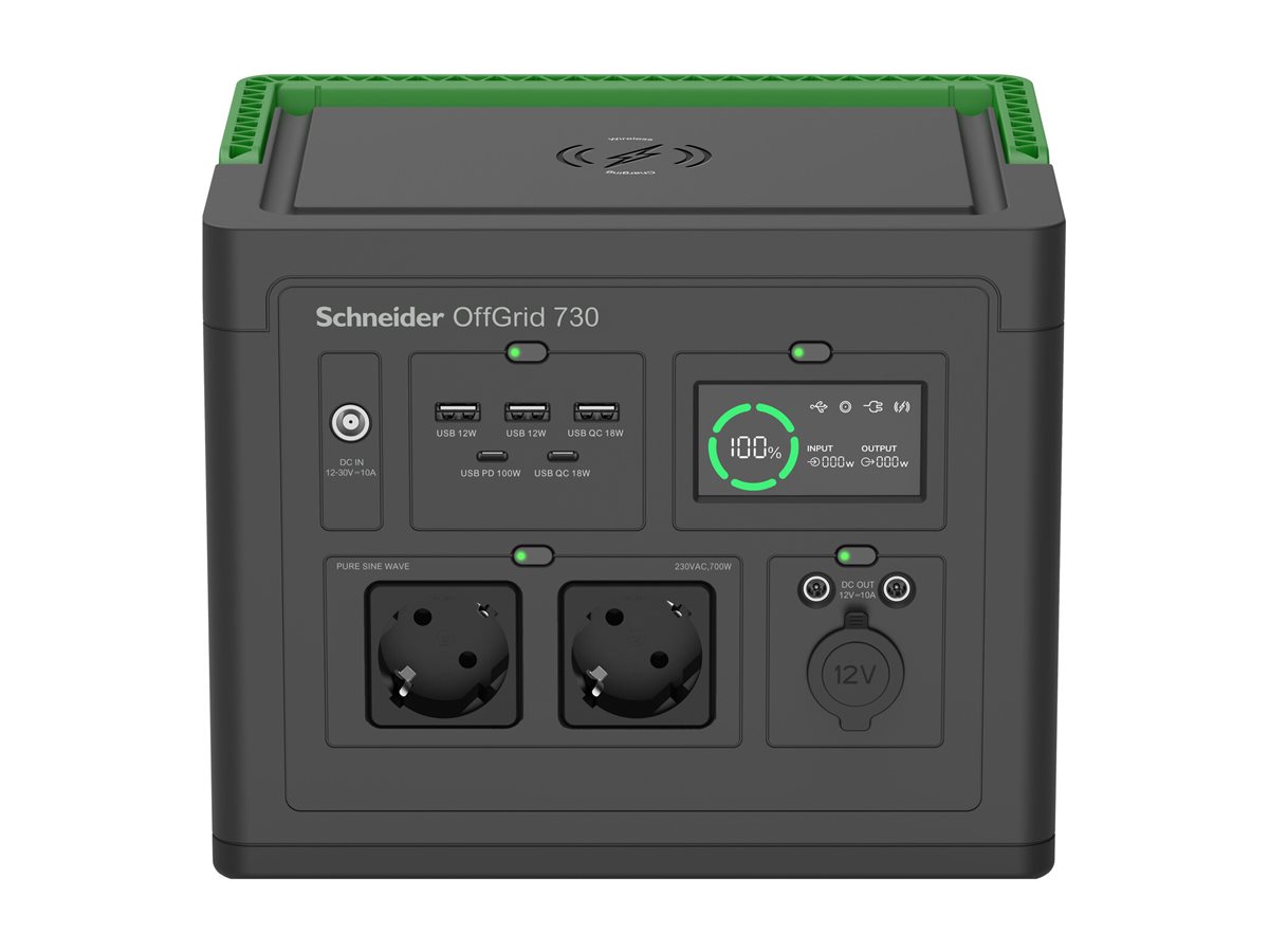 APC Schneider OffGrid 730 Tragbares Kraftwerk 738 Wh Li-Ion Schwarz, grün