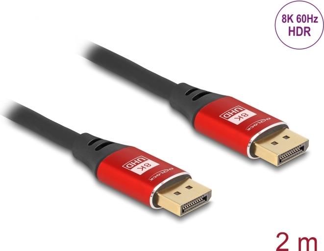 DeLOCK 80605 DisplayPort-Kabel 2 m Schwarz - Rot (80605)
