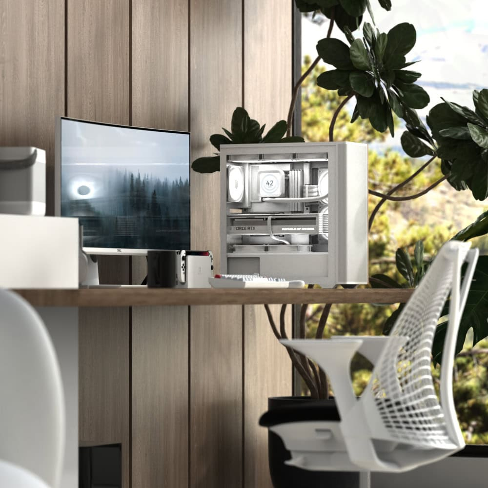 Aerocool D501A-G-WT-V2 PC-Gehäuse Midi Tower ATX Schwarz, Holz