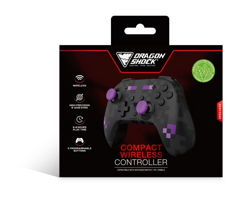 DragonShock PopTop Wireless Gamepad Schwarz/Violett Nintendo Switch/PC