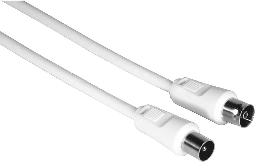Hama Antennen-Kabel, Koax-Stecker - Koax-Kupplung, 1,5 m, 75 dB, Weiß (00205028)
