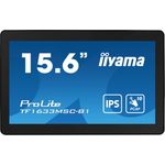 iiyama ProLite TF1633MSC-B1, 39,6cm (15,6''), Projected Capacitive, Full HD, USB, Kit (USB), schwarz Touchmonitor (open-frame, 16:9), Bildschirmdiagonale: 39,6 cm (15,6''), Projected Capacitive, Multi Touch, Auflösung: 1920x1080 Pixel, VESA Mount (100x100 mm), Reaktionszeit: 5ms, Helligkeit 450cd, Kontrast: 1000:1, Antiglare, Anschluß: USB (2x), Display-Port, HDMI, inkl.: Kabel (USB, HDMI), Netzteil, Netzkabel (EU, UK), QSG, Farbe: schwarz (TF1633MSC-B1)