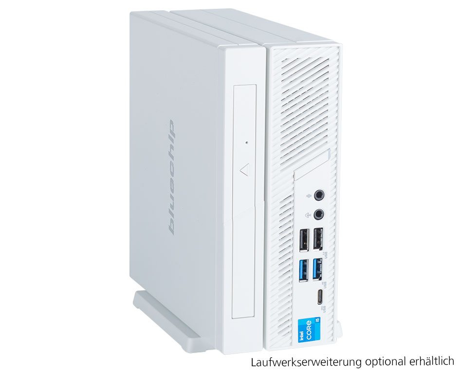 bluechip BUSINESSline S3137 Mini-PC, Intel Core i3-14100, 8 GB RAM, 500 GB SSD, Windows 11 Pro, Weiß