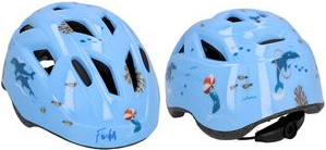 FISCHER Kinder-Fahrrad-Helm "Plus Dolphin", Größe: XS/S Innenschale aus hochfestem EPS, verstellbares, beleuchtetes - 1 Stück (50443)