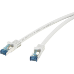 Renkforce RJ45 Netzwerk Anschlusskabel CAT 6a S/FTP 1 m Grau mit Rastnasenschutz, Flammwidrig Renkforce (1381761)