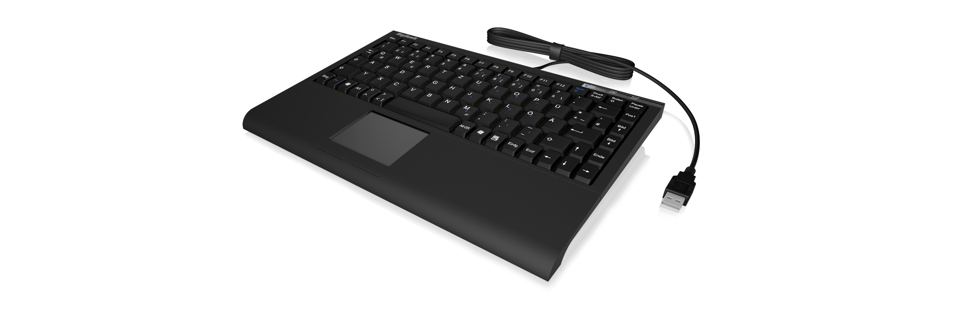 KeySonic ACK-540U+ Mini-Tastatur mit Smart-Touchpad USB QWERTY UK Schwarz