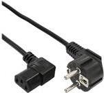 InLine - Stromkabel - Typ F (M) gewinkelt bis IEC 60320 C13 rechtwinklig - 3,0m - Schwarz - Deutschland (Packung mit 25) (B-16752A)