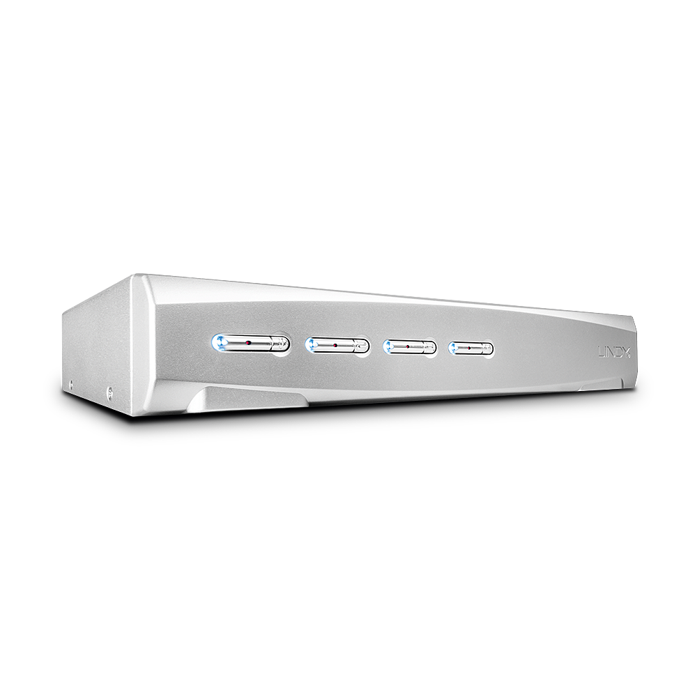 LINDY 4 Port DVI-I Single Link USB 2.0 und Audio KVM Switch Pro