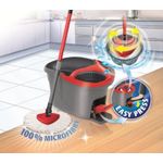 Vileda EasyWring & Clean Wischsystem - Set bestehend aus einem hochwertigen Microfaser Mop mit Teleskopstiel und Rotationseimer mit Powerschleuder (140825)