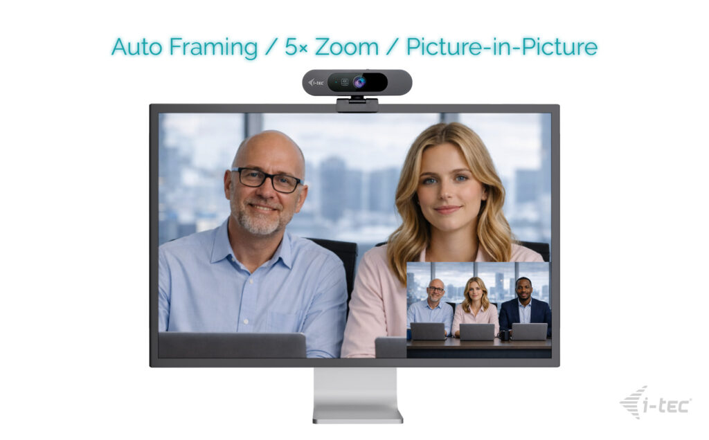 i-tec SOLOMON PRO 900 4K Webcam KI Auto Framing USB Schwarz
