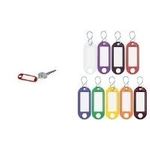 WEDO Schlüsselanhänger S-Haken, orange, Inhalt: 100 Stück aus Kunststoff, mit weißem, beschriftbarem, auswechselbarem (262 803406)