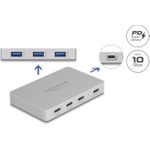 Delock 7 Port USB Hub mit 4 x Type-C Buchse und 3 Typ-A PD 82 (64279) (geöffnet)
