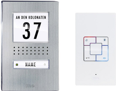 m-e modern-electronics ADV 1141 Vistadoor Türsprechanlage Kabelgebunden Komplett-Set Edelstahl, Weiß (41165)