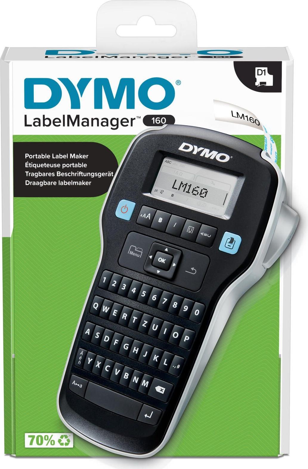 Dymo LabelManager 160 Etikettendrucker Thermotransfer 180 x 180 DPI QWERTZ Schwarz/Silber