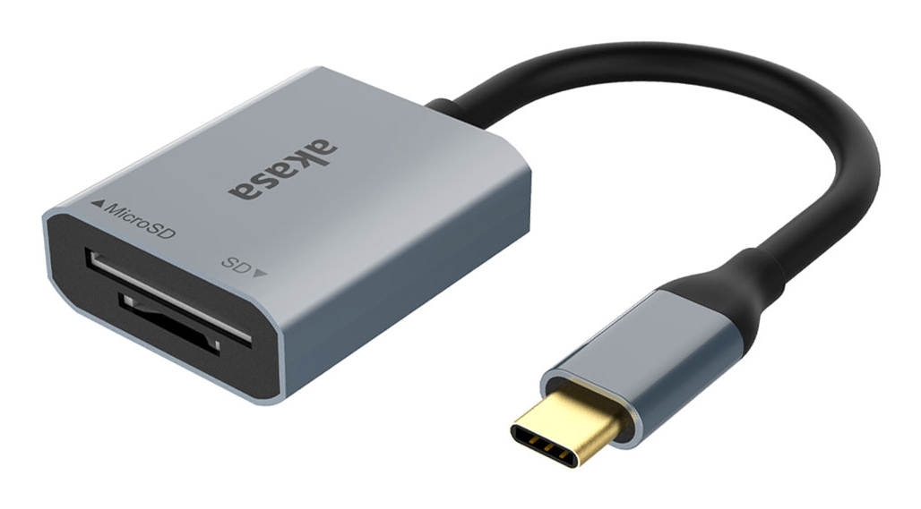 Akasa Kartenleser USB 3.2 Gen1 Type-C Dual Card Silber