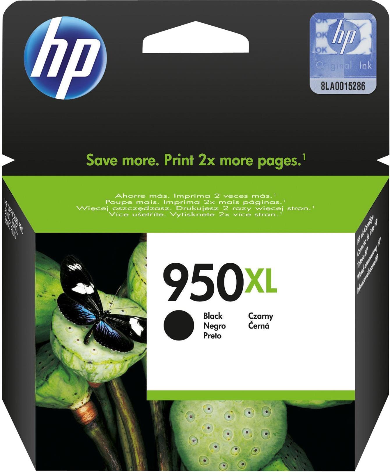 HP 950XL Schwarz Tintenpatrone Hohe Ergiebigkeit 53 ml bis 1650 Seiten CN045AE#LS1
