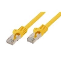 RJ45 Patchkabel mitCat.7 Rohkabel und Rastnasenschutz (RNS®), S/FTP, PiMF, halogenfrei, 600MHz, OFC, gelb, 10m, Good Connections® (8070R-100Y)