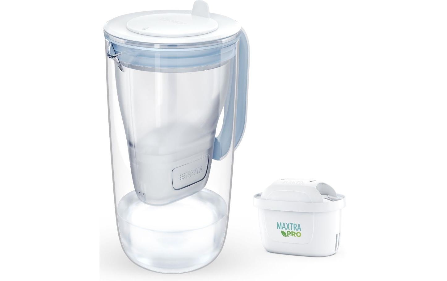 BRITA Glas Kanne Model One 2,5 l Weiß, Hellblau