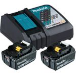 Makita DC18RC Batterieladegerät + Batterie 2 x (199480-6)
