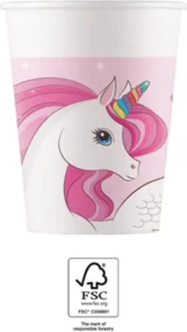 Procos Einhorn Regenbogenfarbe Pappbecher (93759)