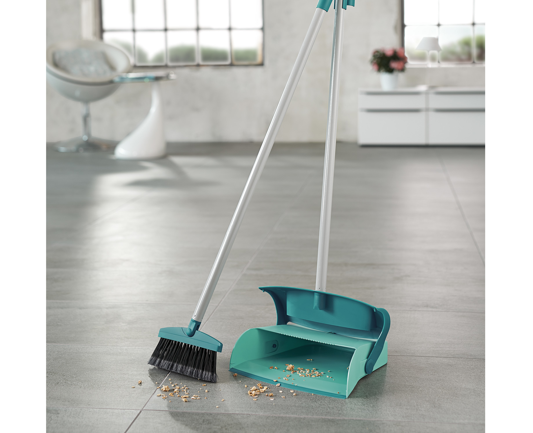 Leifheit Kehrset 41405 Schwarz/Grau/Türkis