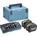 MAKITA 191Y97-1 - Power Source-Kit passend für XGT-Geräte (40V XGT Li-Ionen | bestehend aus 2x BL4080F Akku 8,0 Ah , DC40RB Doppel-Schnellladegerät, Transportkoffer) (191Y97-1)