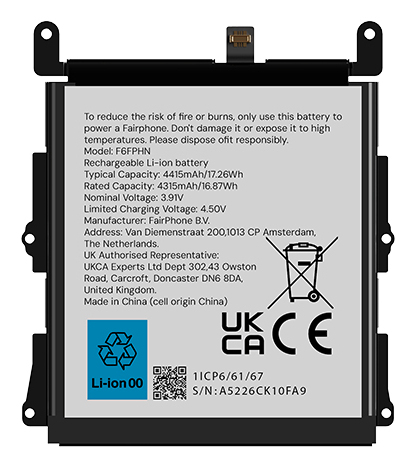 Fairphone 6 Ersatzakku 4415 mAh Lithium-Ion Schwarz