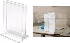 deflecto Prospekt- und Kartenhalter, DIN A4 hoch, glasklar aus Acryl, doppelseitig, gerade, zur Präsentation von - 1 Stück (DEMC150YTCRY)
