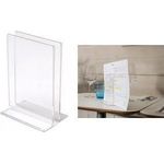 deflecto Prospekt- und Kartenhalter, DIN A4 hoch, glasklar aus Acryl, doppelseitig, gerade, zur Präsentation von - 1 Stück (DEMC150YTCRY)