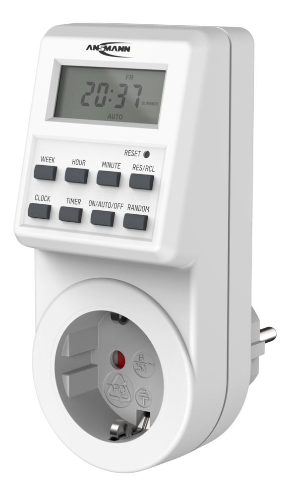 Ansmann AES6 Steckdosen-Zeitschaltuhr Digital 3680 W Weiß