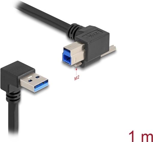 Delock USB 5 Gbps Kabel Typ-A Stecker 90° nach unten gewinkelt zu Typ-B mit (80481)