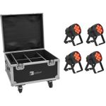EUROLITE Set 4x AKKU IP PAR 7 QCL CRMX MK2 + Case mit Ladefunktion (20001007)