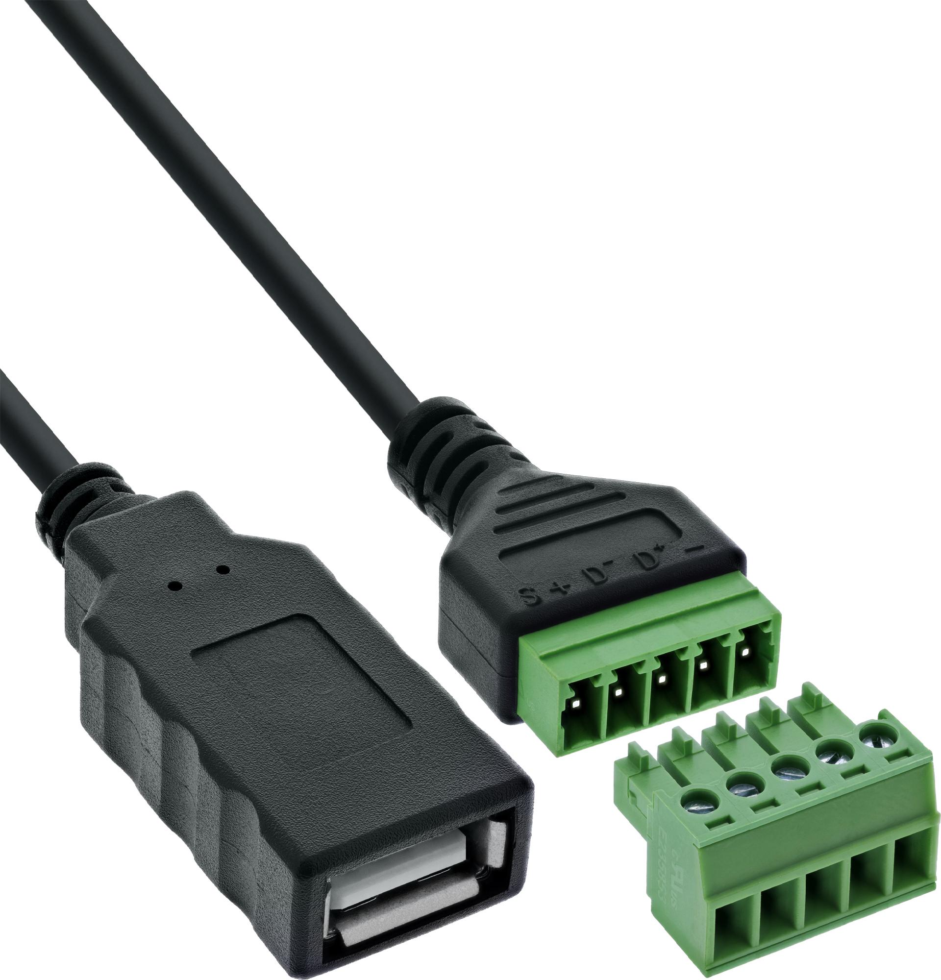 InLine USB-A Buchse an Terminalblock (92504H)