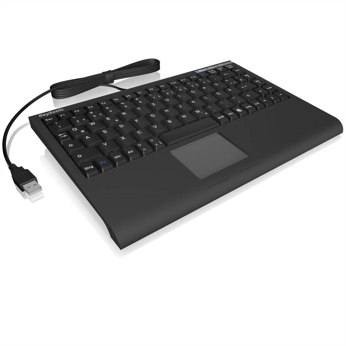 KeySonic ACK-540 U+ Mini Tastatur USB QWERTZ Schwarz