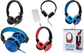 LogiLink Stereo Kopfhörer, faltbar, schwarz/blau hohe Klangqualität, mit 3,5 mm Klinkenstecker zum Anschluss