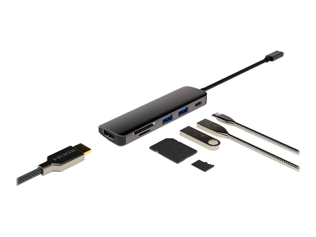 4smarts 6in1 Hub Dockingstation USB-C HDMI Aluminium Space-grau