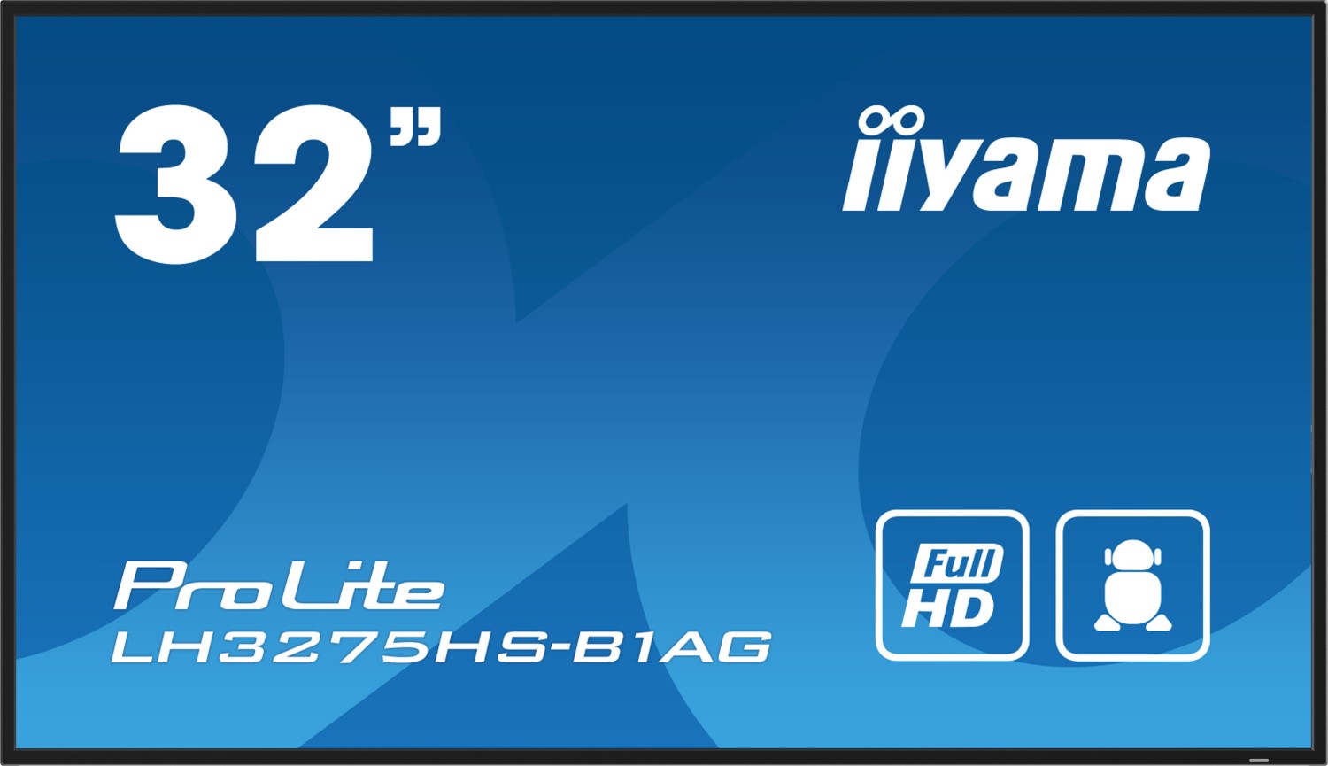 iiyama LH3275HS-B1AG Signage-Display Digital Signage Flachbildschirm 81,3 cm (32") LCD WLAN 500 cd/m² Full HD Schwarz Eingebauter Prozessor Android 11 24/7 (LH3275HS-B1AG)