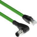 ACT Industrial 5.00 meters Sensor cable M12D 4-pin male right angled to RJ45 male, Superflex Xtreme TPE cable, shielded (SC4562)