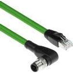 ACT Industrial 5.00 meters Sensor cable M12D 4-pin male right angled to RJ45 male, Superflex Xtreme TPE cable, shielded (SC4562)