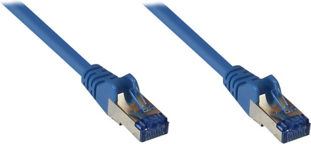 RNS® Patchkabel mit Rastnasenschutz, Cat. 6A, S/FTP, PiMF, halogenfrei, 500MHz, blau, 5m, Good Connections (8060-H050B)