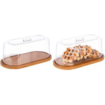 APS Bambus-Tablett mit Haube, oval (B)280 x (T)140 mm Tablett aus Bambus, Höhe: 15 mm, mit Antirutsch-Füßchen, - 1 Stück (826)