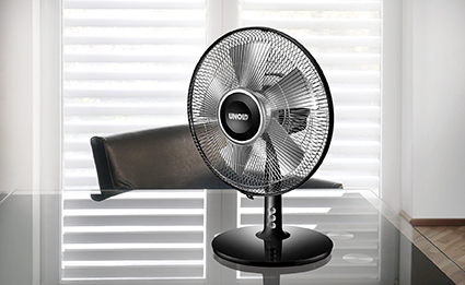 Unold Silverline 86817 Tischventilator 25 W 25 cm 2 Stufen Oszillierend Schwarz, Silber