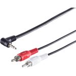 S/CONN maximum connectivity Klinke Cinch Kabel-Winkel-Klinkenstecker 3,5mm Stereo auf 2 Cinchstecker, 1,5m (30842)