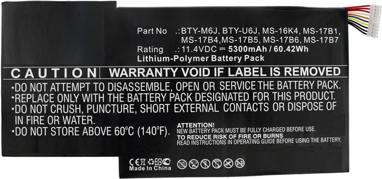 CoreParts Laptop Battery for MSI 65Wh (BTY-M6J)