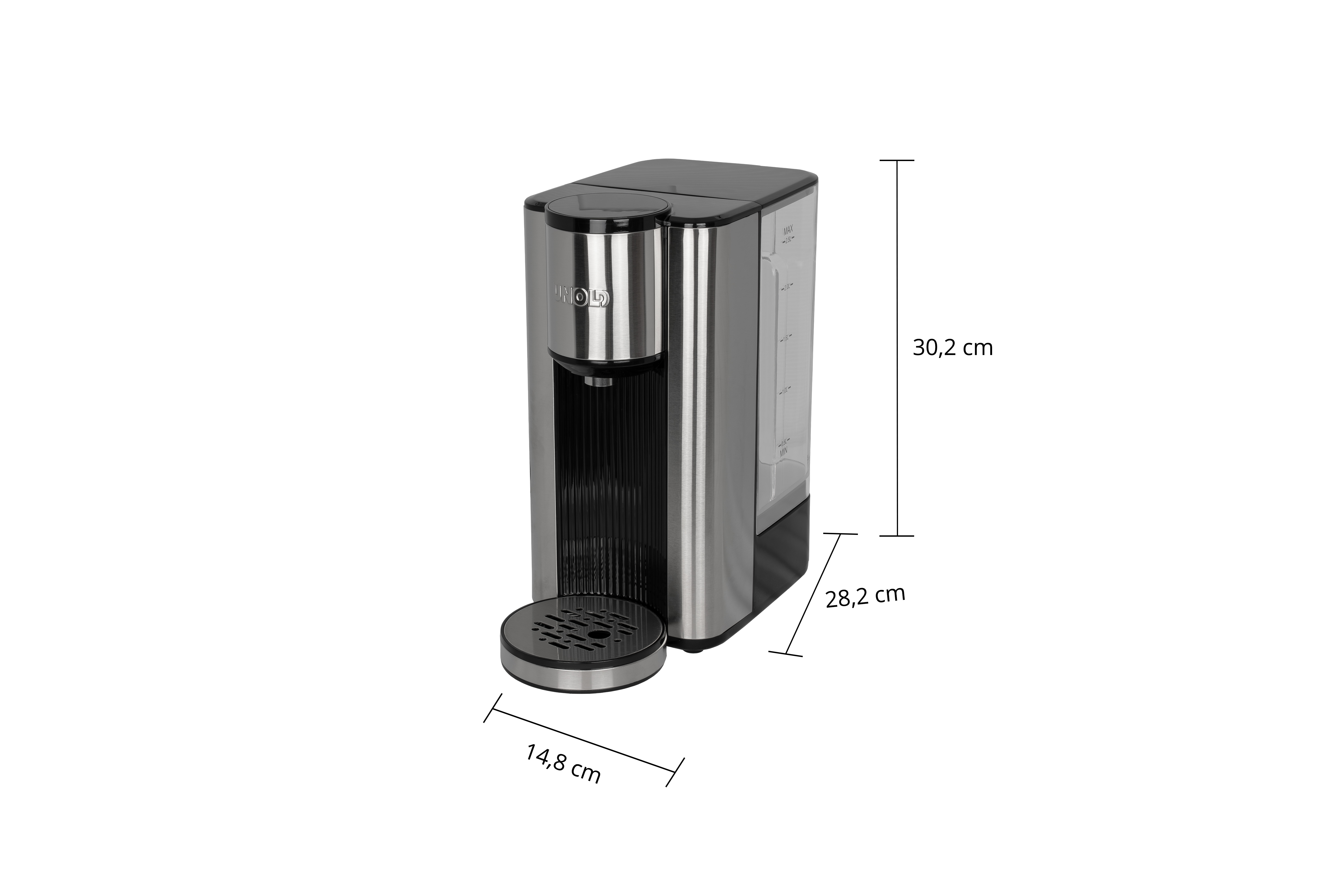 Unold Ava Heißwasserbereiter 2,5 l 2600 W Schwarz, Silber