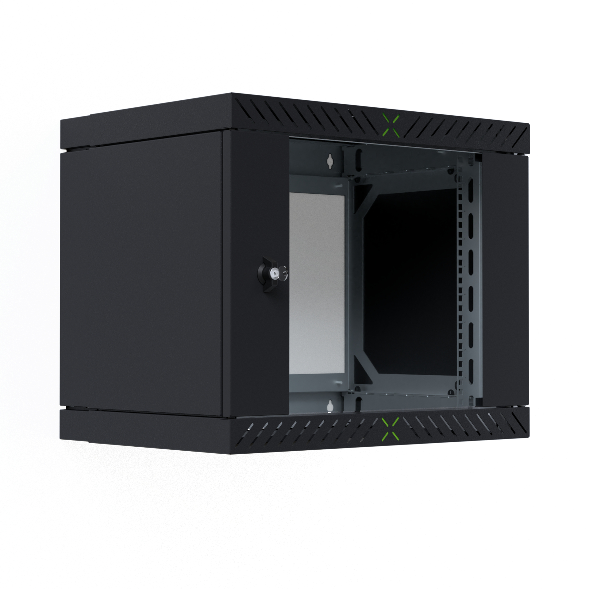 EFB Elektronik 19" Wandgehäuse X-Rack mit Glastür 400-600mm schwarz - Wandgehäuse (WGX-0906TS.G1)