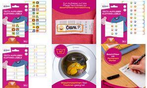 AVERY Textil-Etiketten, 13 x 45 mm, Gesichter, bunt aus Vinyl-Folie, selbstklebend, handbeschriftbar, - 1 Stück (ETVET36E)