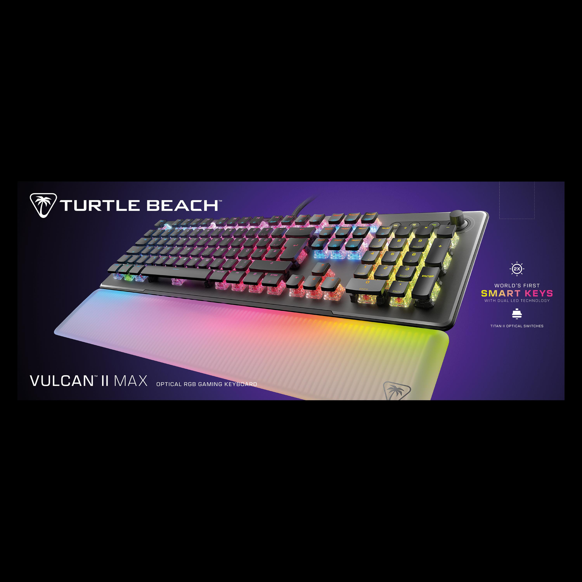 Turtle Beach Vulcan II Max Optomechanische Gaming-Tastatur RGB QWERTZ Schwarz