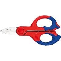 Knipex Elektrikerschere 95 05 155 SB Länge 150 mm; Mit Kunststoff-Gürteltasche• Präzisionsschliff mit Zähnen• Schneide mit Drahtabschneider• Mit Mehrkomponenten - Griffen• Schneiden aus rostfreiem Stahl (56 HRC) (95 05 155 SB)